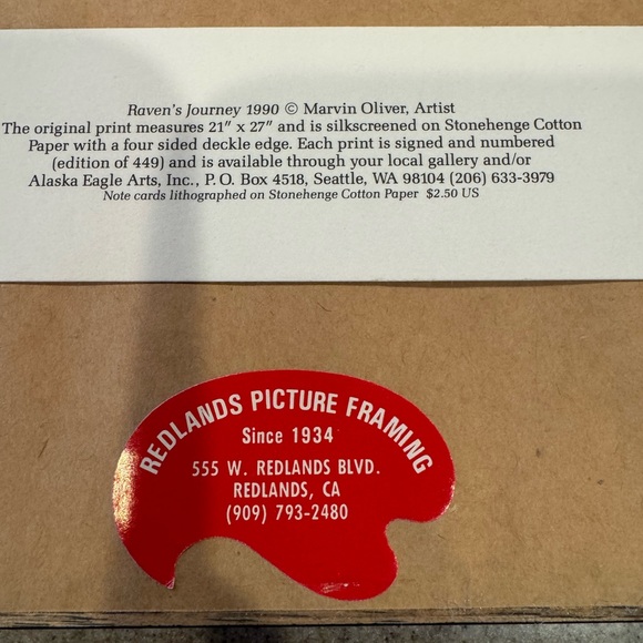 Pair of Marvin Oliver (1946-2019) framed prints 11.5 x 10.5 Alaska Pacific NW - Picture 7 of 11